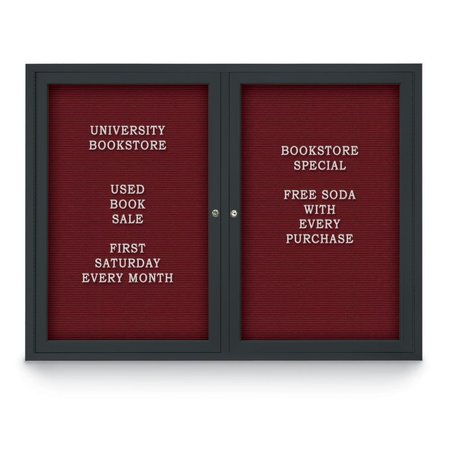 UNITED VISUAL PRODUCTS Indoor Enclosed Combo Board, 42"x32", Bronze Frame/White Porc & Cinnabar UVCB4232BZ-WHTPORC-CINNABA